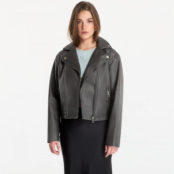 Bunda GUESS Nada Vintage Biker Jet Black XS