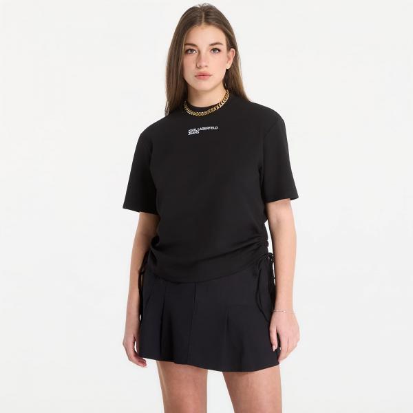 Tričko Karl Lagerfeld Jeans Reg Tie Detail Tee Black S