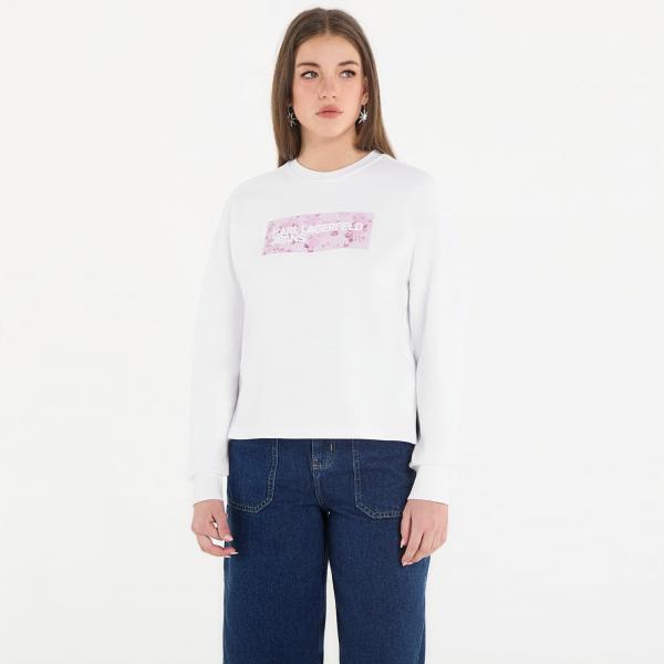 Mikina Karl Lagerfeld Jeans Reg Floral Logo Sweat White L