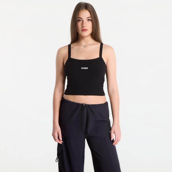 Tílko GUESS Stella Rib Tank Top Jet Black XS