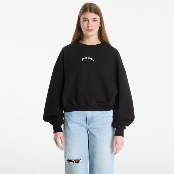 Mikina Palm Angels Curved Logo Loose Crop Crew Black/ Tofu L