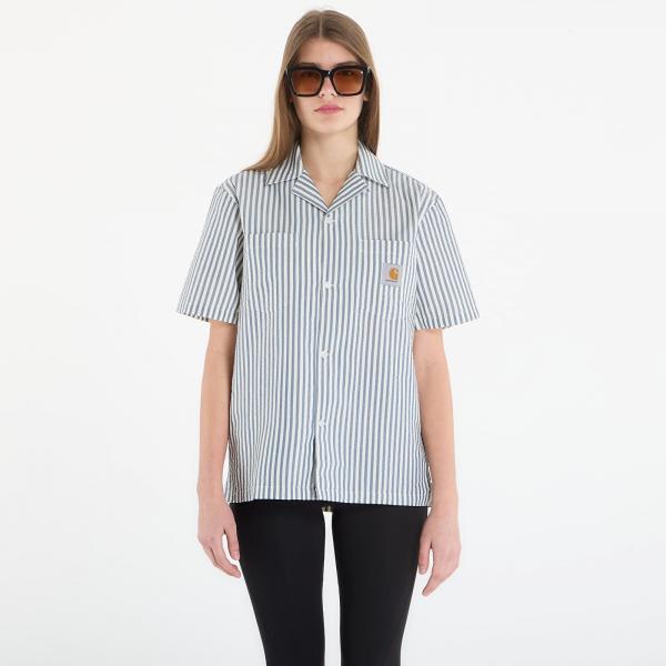 Košile Carhartt WIP S/S Leavel Shirt UNISEX Leavel Stripe/ Blue River/ Wax S