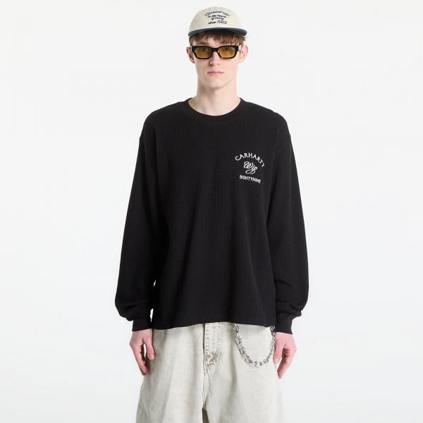Tričko Carhartt WIP L/S Eightynine Waffle T-Shirt UNISEX Black/ White L