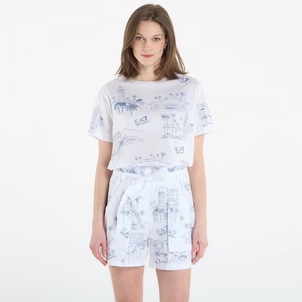 Tričko EA7 Emporio Armani Train Costa T-Shirt Fancy White Embro M