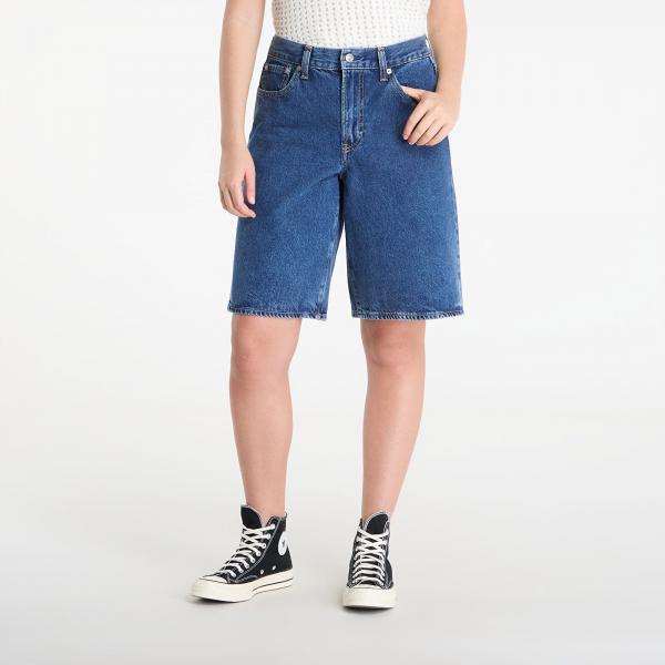 Šortky GAP Denim Longline Mid Rise Short Dark Blue W27