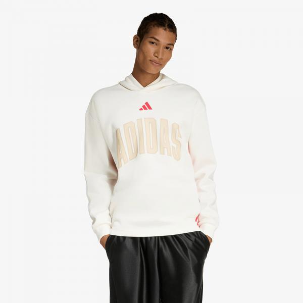 Mikina adidas Stadium Graphic Hoodie Off White/ Pure Ruby L