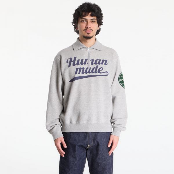 Mikina HUMAN MADE Half-Zip Sweatshirt Gray XL
