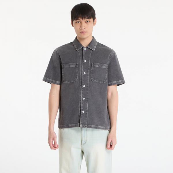 Košile DIME Stonewash Button Up UNISEX Black Washed L