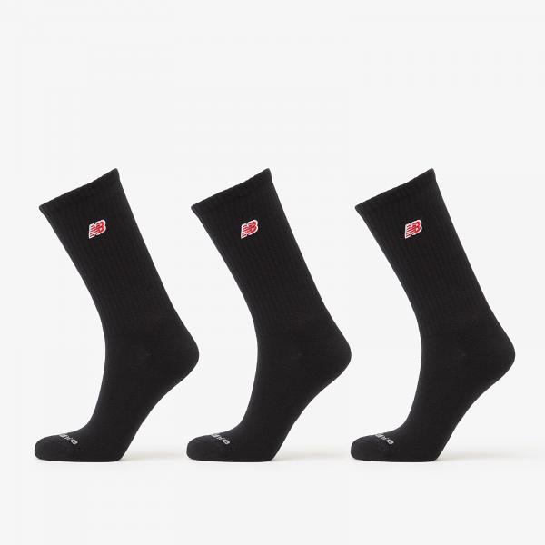 Ponožky New Balance Red Patch Logo Crew Socks 3-Pack Black M