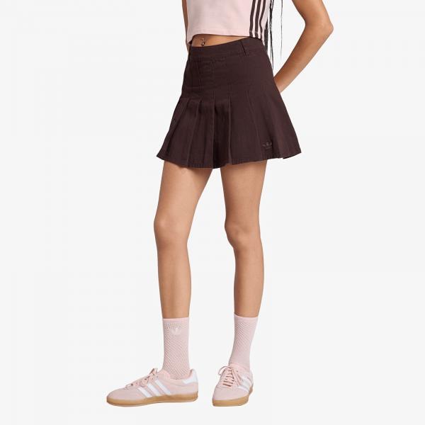 Sukně adidas Twill Pleated Skirt Aurora Coffee 12