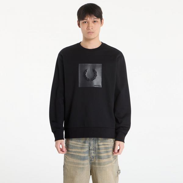 Mikina FRED PERRY Box Graphic Sweatshirt Black/ Anchorgrey M