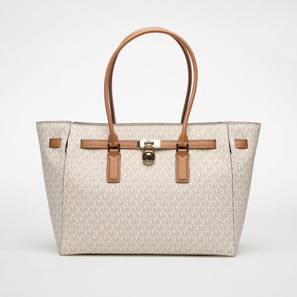 Kabelka Michael Kors Hamilton Moderne Large Signature Logo Tote Bag Vanilla/ Acorn Universal