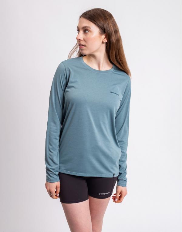 Tričko Patagonia W's L/S Capilene® Cool Daily Shirt - Boardshort Logo Blue Sage - Light Blue Sage X-Dye