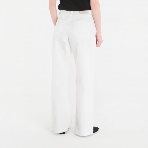 Džíny Calvin Klein Jeans The Wide Leg Raw Hem Chalk White 25