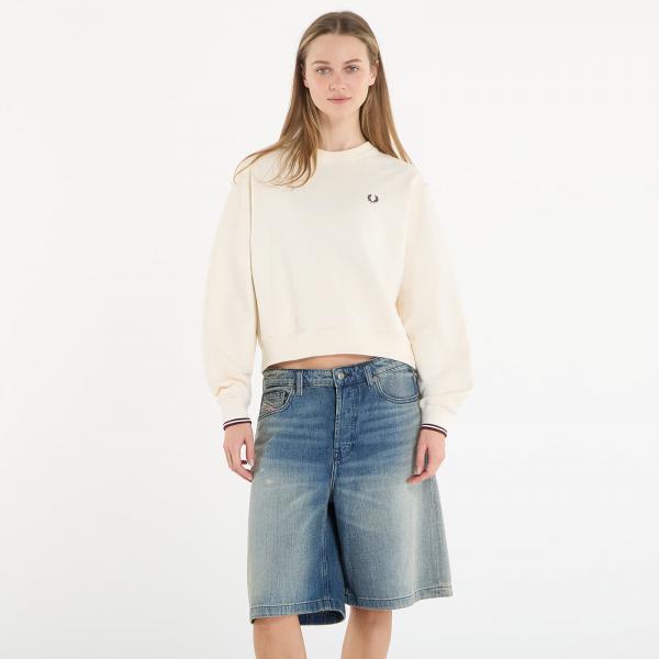 Mikina FRED PERRY Tipped Sweatshirt Ecru 10