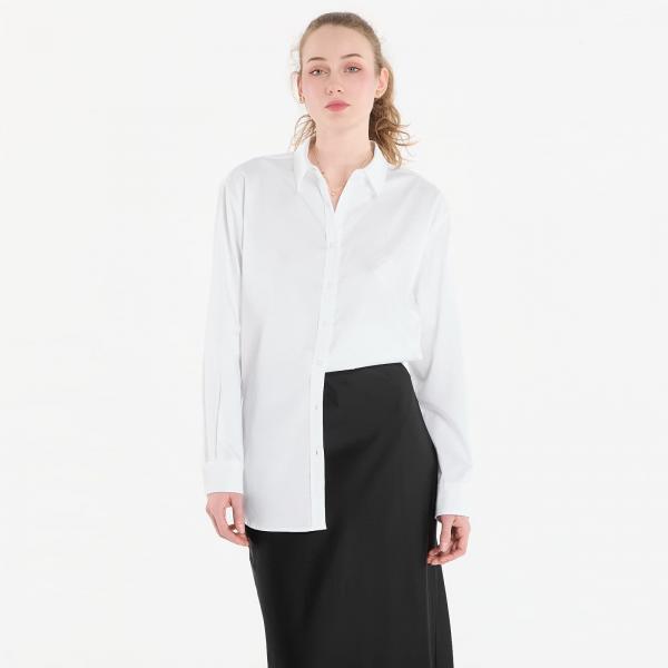 Košile Guess Jeans Ls Oversized Poplin Shirt Pure White XS