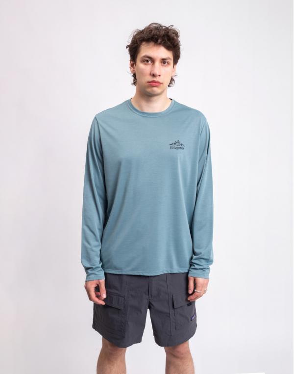 Tričko Patagonia M's L/S Capilene® Cool Daily Shirt - Cloud Crag Blue Sage - Light Blue Sage X-Dye