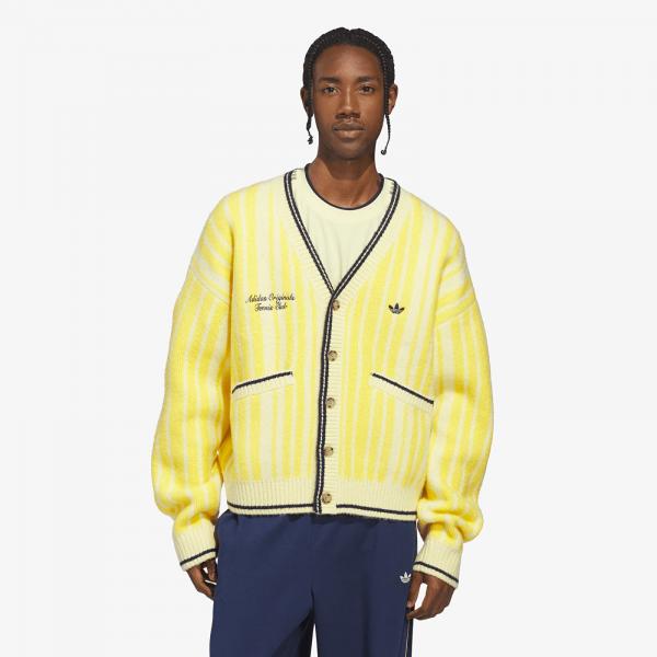 Svetr adidas Cheviot Knit Cardigan UNISEX Almost Yellow XL