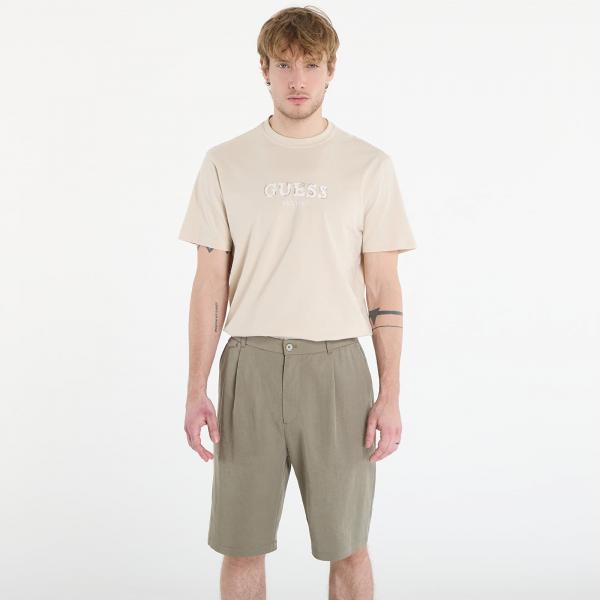 Tričko Guess Jeans Cn Ss Guess Logo Contrast Stitch Light Oak M