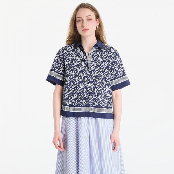 Košile Tommy Hilfiger Swimshop Silk Voile Aop Shirt Dark Blue Argyle L