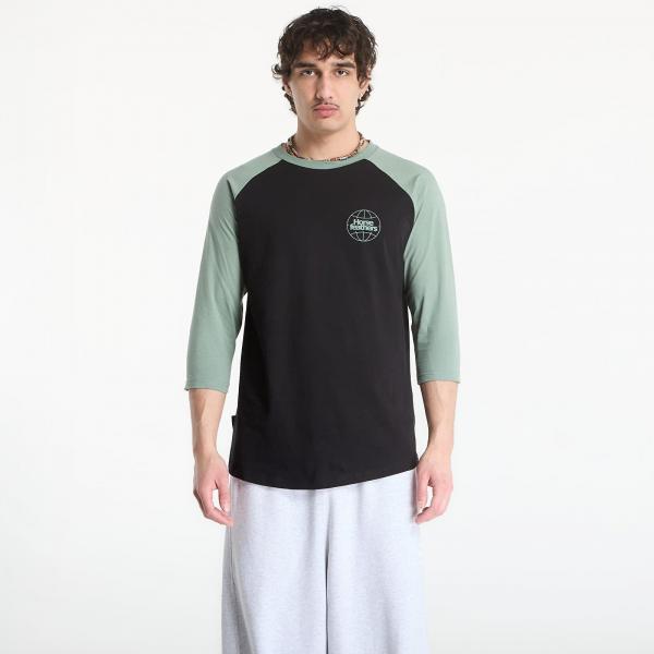 Tričko Horsefeathers Global Raglan T-Shirt Black/ Iceberg Green XXL