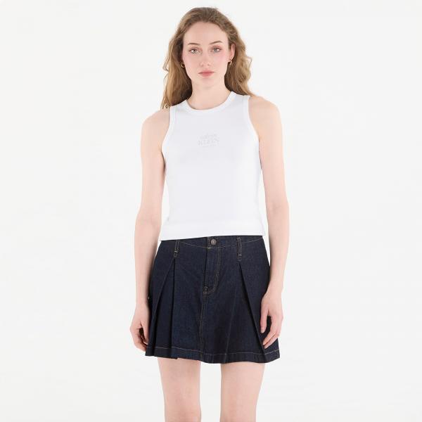 Tílko Calvin Klein Jeans Sl 2X2 Baby Rib Logo Crew Tank Bright White L