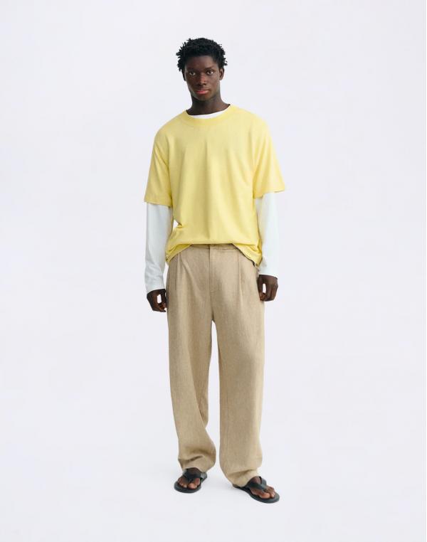Thinking MU Ecru Hemp Sigurd Pants ECRU 38