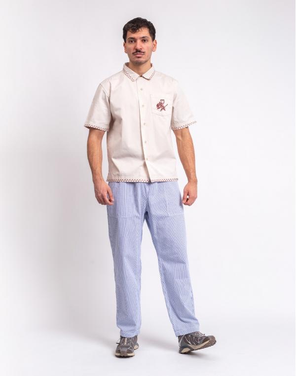 Service Works Seersucker Chef Pants NAVY STRIPE M