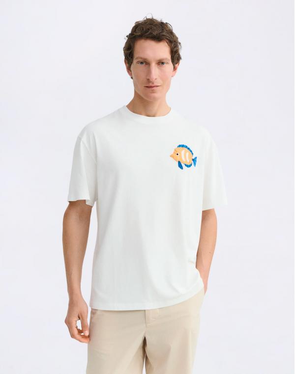 Tričko Thinking MU Thinking Mu Payaso Patch Aaron Tee WHITE