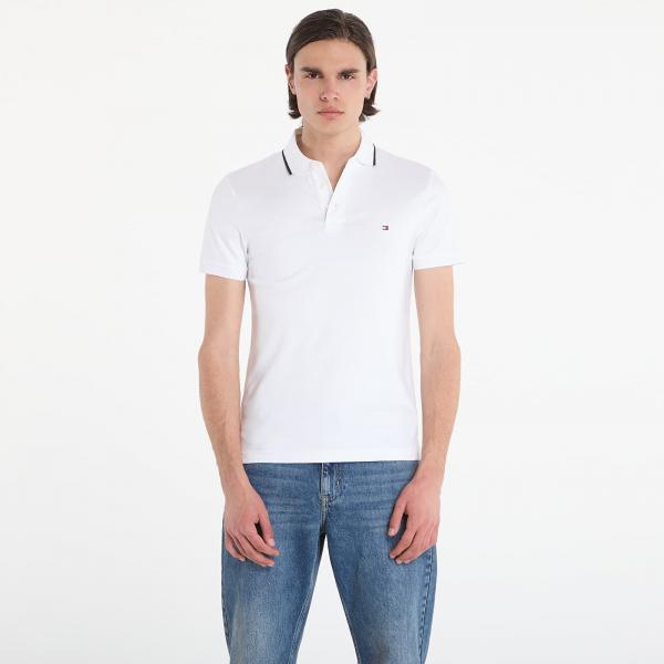 Tričko Tommy Hilfiger Liquid Cotton Tipped Slim Polo White M
