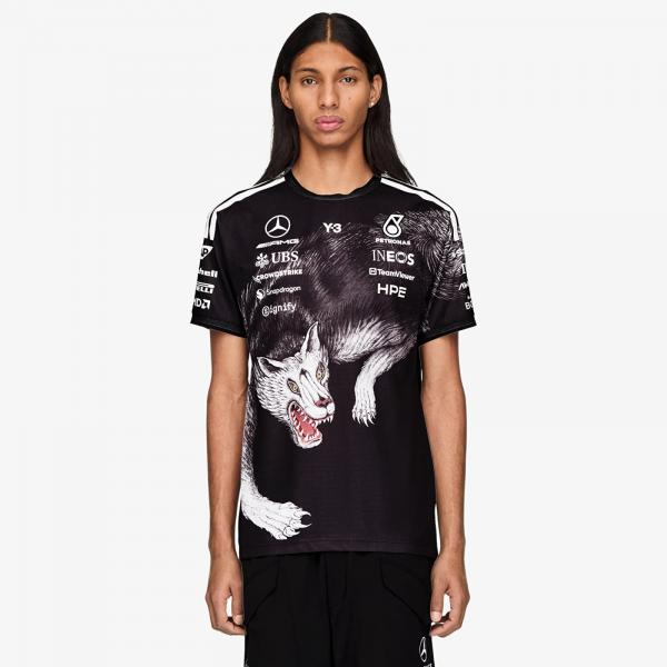 Dres Y-3 Mercedes AMG Petronas Formula 1 Team Driver Short Sleeve Jersey Black S