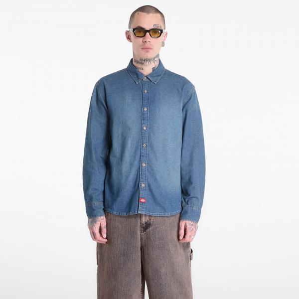 Košile Dickies Lightweight Denim Shirt Ls Khaki Tntd Blue S