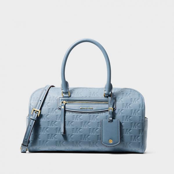 Kabelka Michael Kors Jet Set Travel Medium Logo Embossed Leather Duffel Crossbody Bag Chambray Universal