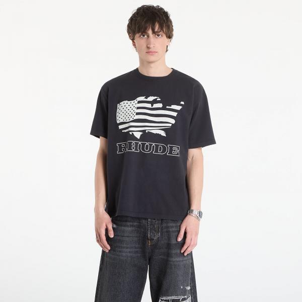 Tričko Rhude Banner Tee Vintage Black/ White XXL