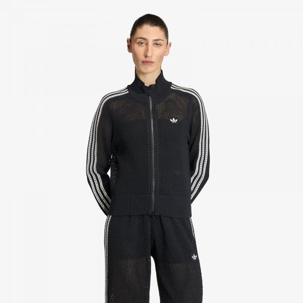 Mikina adidas Knitted Crochet Firebird Track Top Black S
