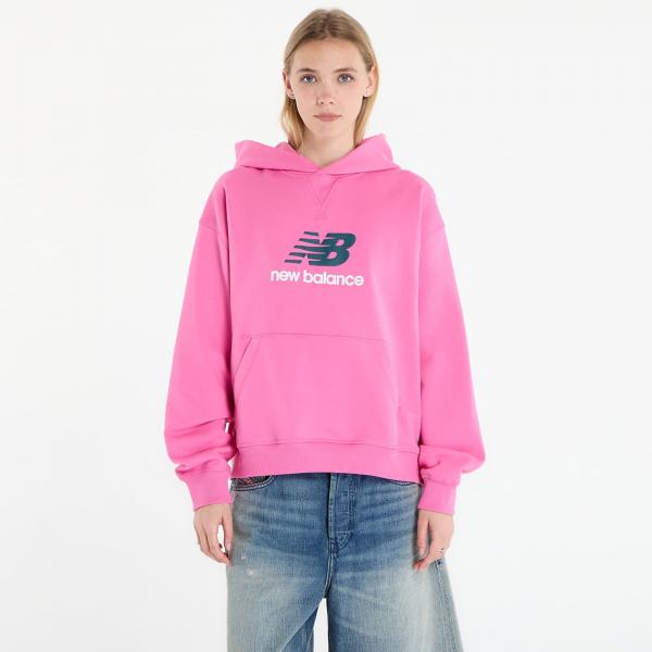 Mikina New Balance Athletics French Terry Logo Hoodie Pink Satin L