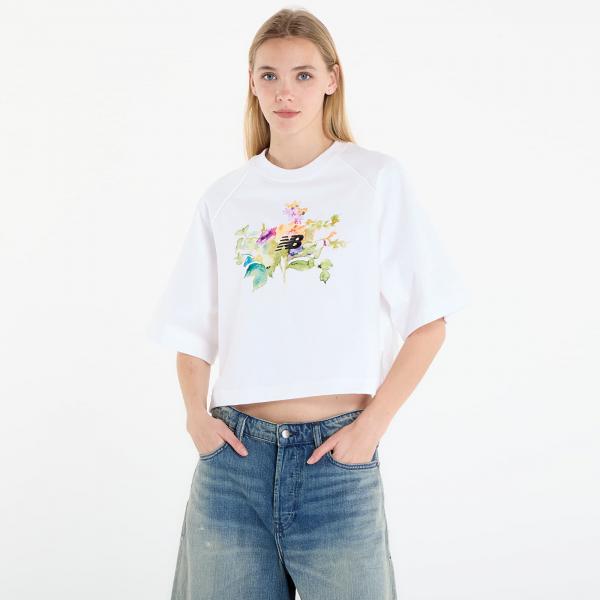 Tričko New Balance Watercolor Multi Boxy T-Shirt White L