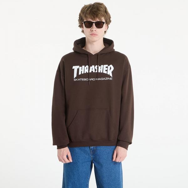 Mikina Thrasher Skate Mag Hood Dark Chocolate/ White M