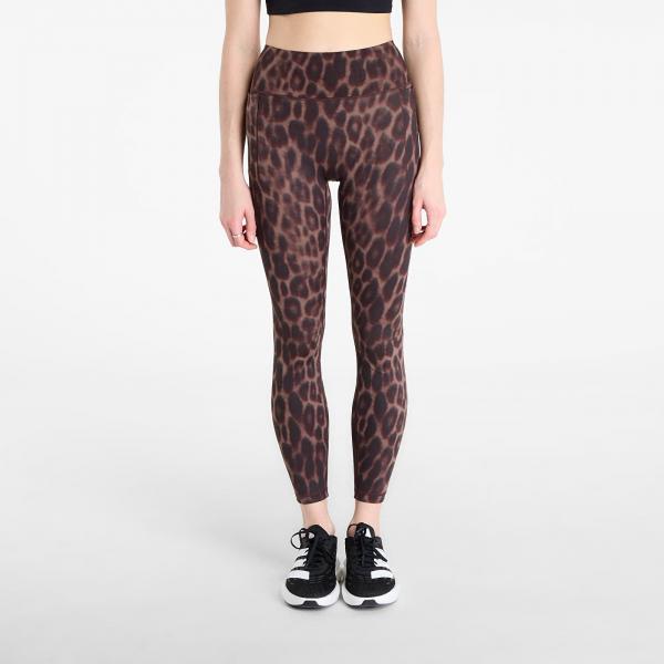 Legíny adidas Optime Power Leopard 7/8 Leggings Black/ Almost Yellow S