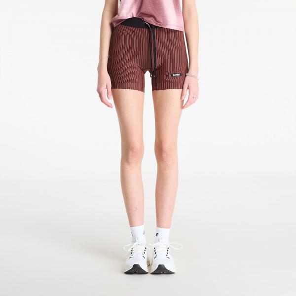 Šortky BANDIT Women's Striped Cadence™ 5" Compression Shorts Mahogany/ Black S