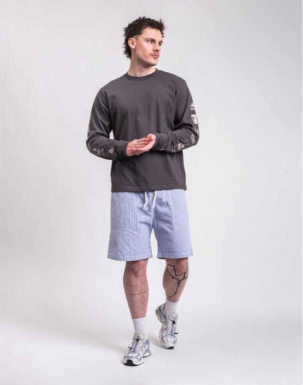 Service Works Seersucker Chef Shorts NAVY STRIPE S