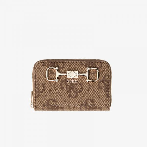 Peněženka GUESS Janie Logo Slg Med Zip Around Latte Logo Universal