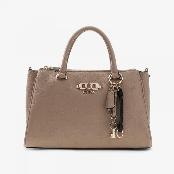 Kabelka GUESS Anise Triple Comp Satchel Dark Taupe Logo Universal