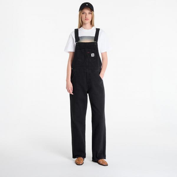 Džíny Carhartt WIP W' Bib Overall Straight Black Stone Washed M
