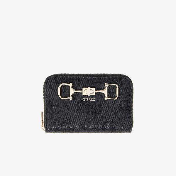Peněženka GUESS Janie Logo Slg Med Zip Around Coal Logo Universal