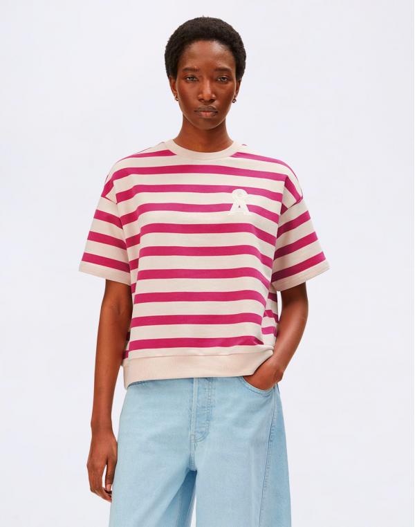 Armedangels Bamikaa Stripe Sweat 3790 undyed-very berry XS