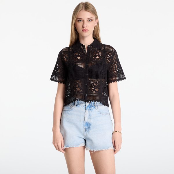 Tričko AllSaints Kyra Polo Tee Black XS