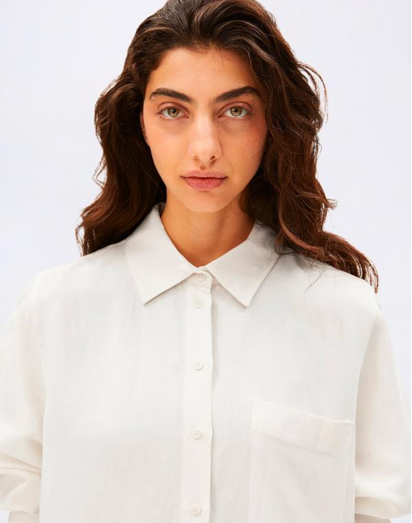 Armedangels Linen Blend Shirt Blouse 1609 oatmilk S