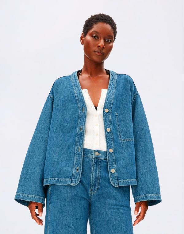 Armedangels Linen Denim Shirt Jacket 2293 sea salt XS