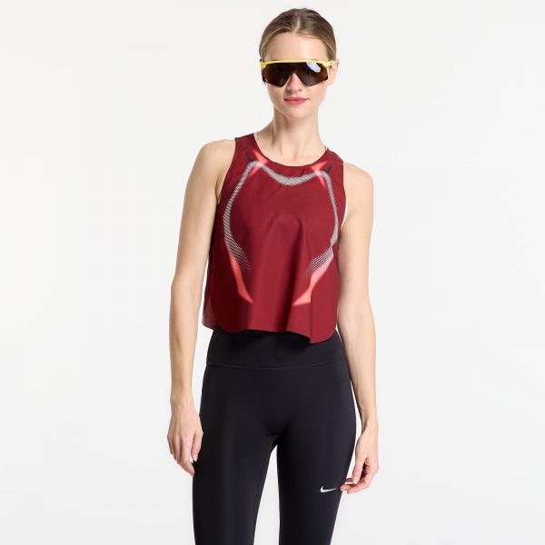 Tílko Nike AeroSwift Women's Dri-FIT ADV Cropped Running Tank Top Team Red/ Black/ Black S
